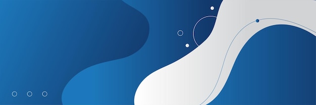 Diseño de banner abstracto con ilustración de vector de fondo geométrico azul.