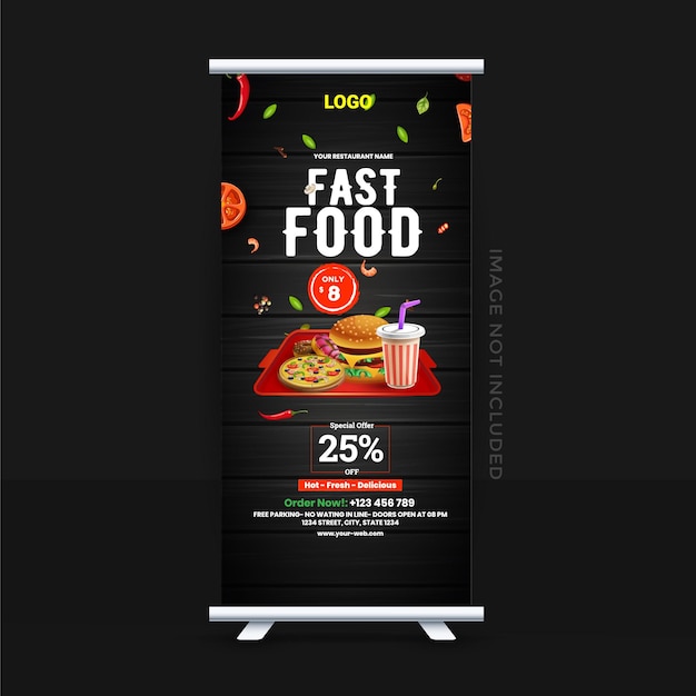 diseño de banner acumulativo de comida x