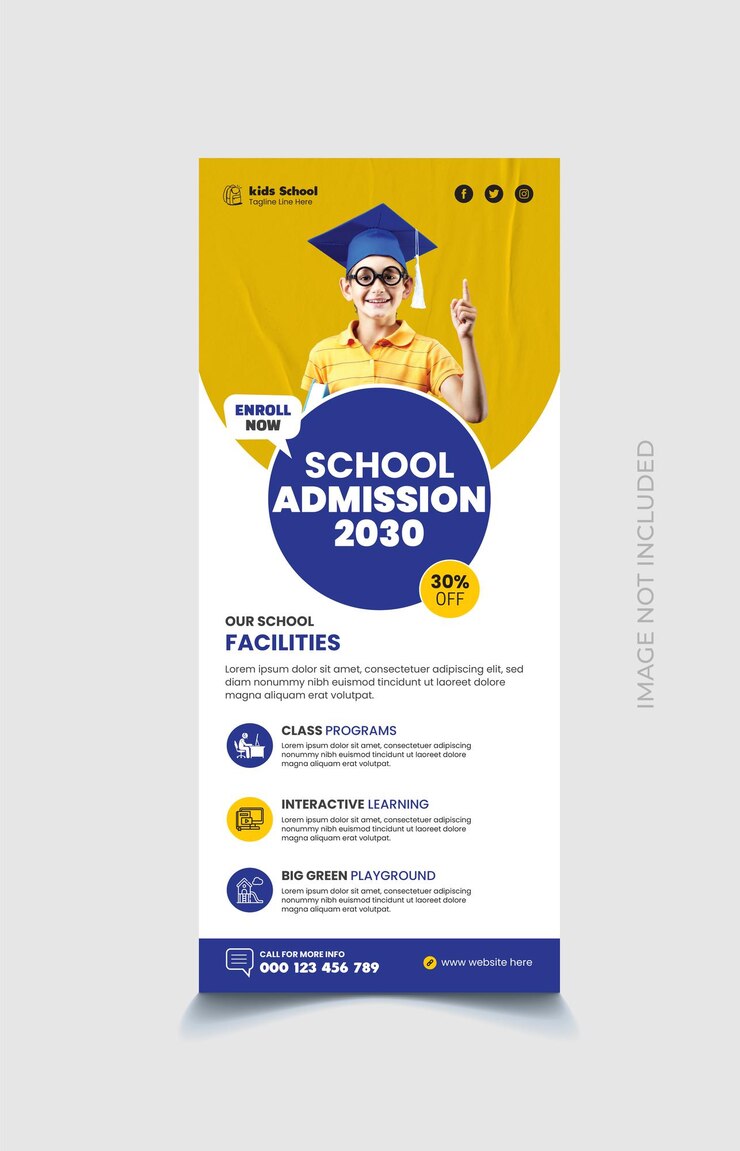 Diseño de banner acumulativo para niños de la escuela