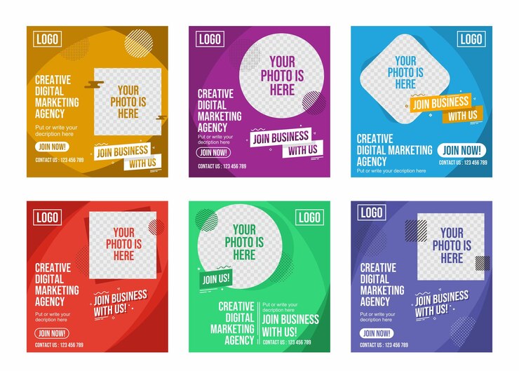 Vector diseño de banner de agencia de marketing digital.