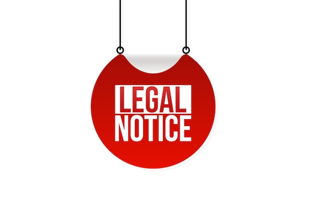 Diseño de banner de aviso legal Icono de aviso legal Ilustración vectorial de estilo plano