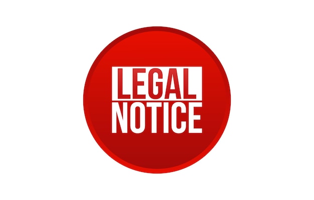 Diseño de banner de aviso legal Icono de aviso legal Ilustración vectorial de estilo plano