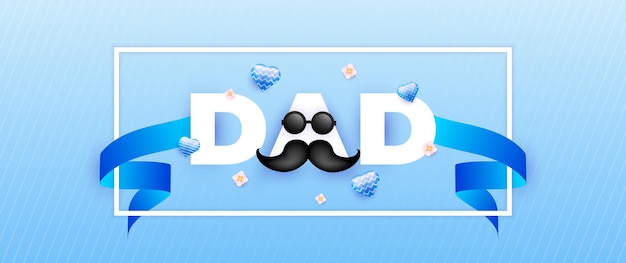 diseño de banner azul feliz día del padre