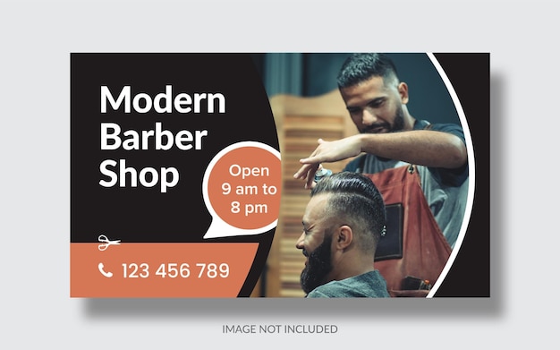 Diseño de banner de barbería Vector editable y listo para imprimir