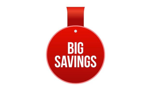 Diseño de banner de Big Savings Icono de Big Saving Ilustración vectorial de estilo plano