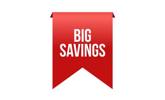 Diseño de banner de Big Savings Icono de Big Saving Ilustración vectorial de estilo plano