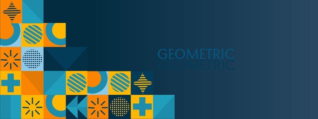 Diseño de banner en blanco de patrón geométrico abstracto en estilo retro. diseño de mosaico elegante y moderno.