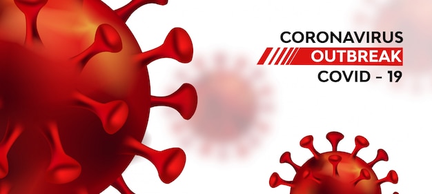 Diseño de banner de brote de coronavirus