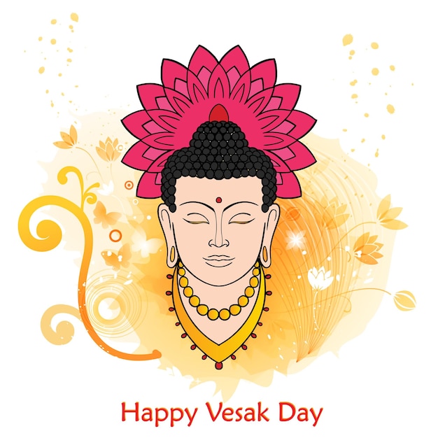 Vector diseño de banner de celebración del día de vesak con fondo