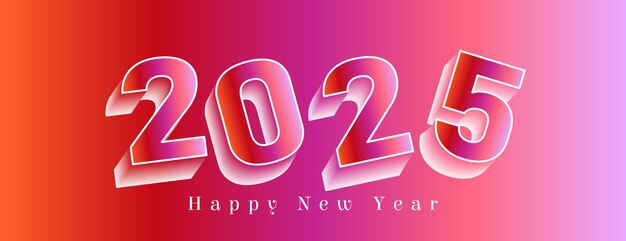 Diseño de banner de celebración de feliz año nuevo 2025