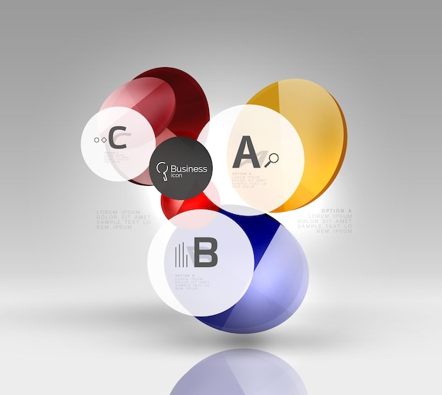 Diseño de banner circular en gris
