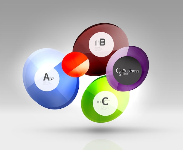Diseño de banner circular en gris