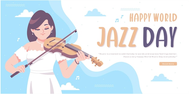 Diseño de banner de concepto de feliz día del jazz