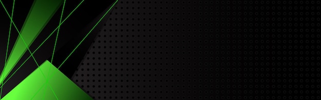 Diseño de banner corporativo abstracto verde y negro Fondo de tecnología vectorial Diseño para cartel de folleto de volante