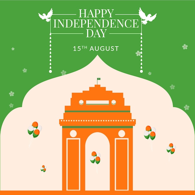 Diseño de banner creativo feliz día de la independencia india