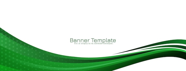 Diseño de banner decorativo con estilo elegante ondulado verde