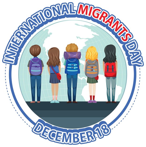 Vector diseño de banner del día internacional del migrante
