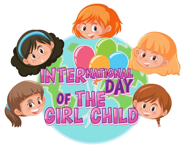 Diseño de banner del día internacional de la niña.