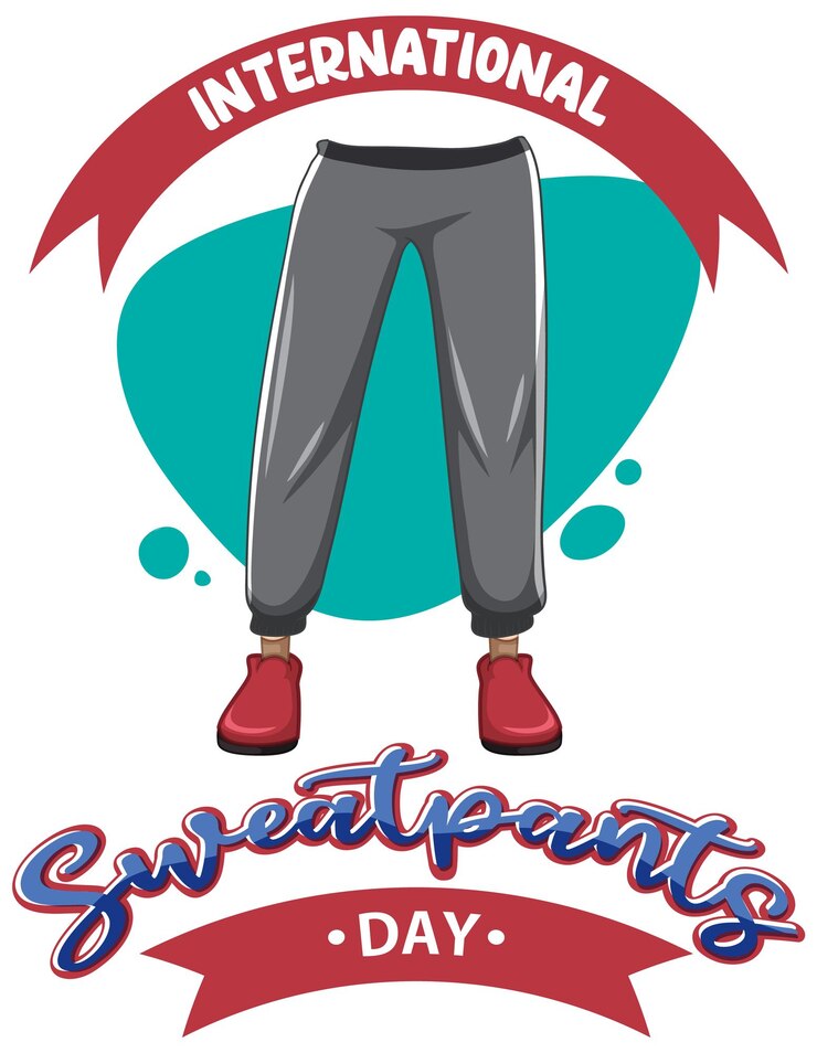 Vector diseño de banner del día internacional de los pantalones de chándal