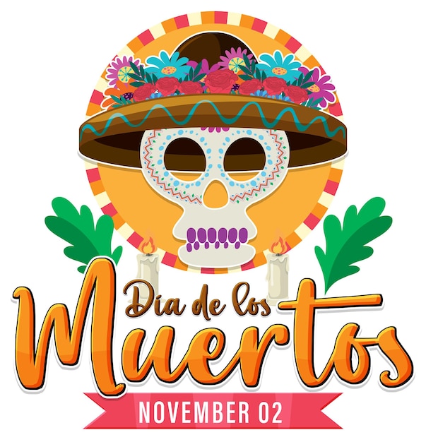 Vector diseño de banner del día de muertos.