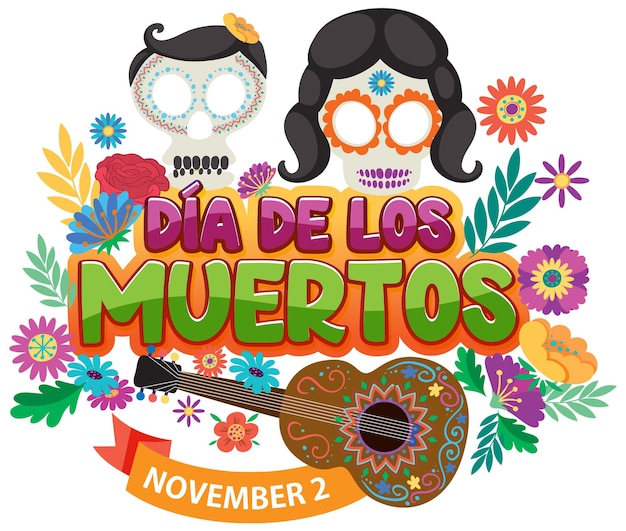 Vector diseño de banner del día de muertos.