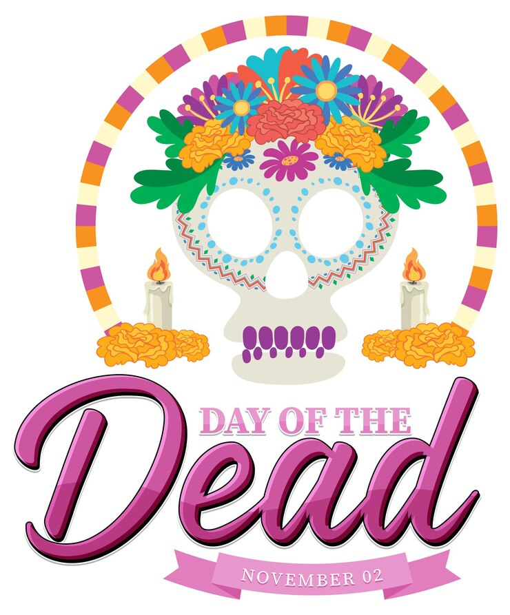 Vector diseño de banner del día de muertos.