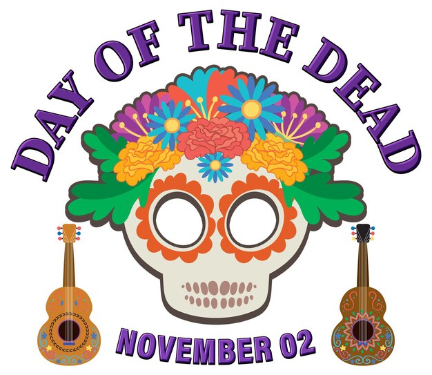 Vector diseño de banner del día de muertos.