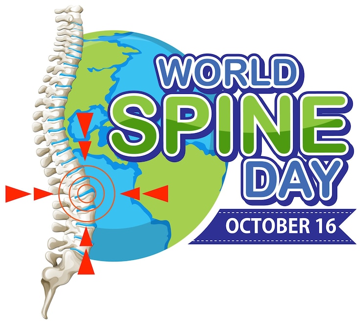 Vector diseño de banner del día mundial de la columna vertebral