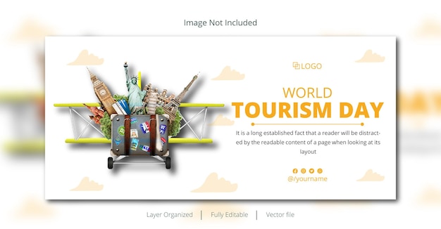 Diseño de banner del día mundial del turismo.