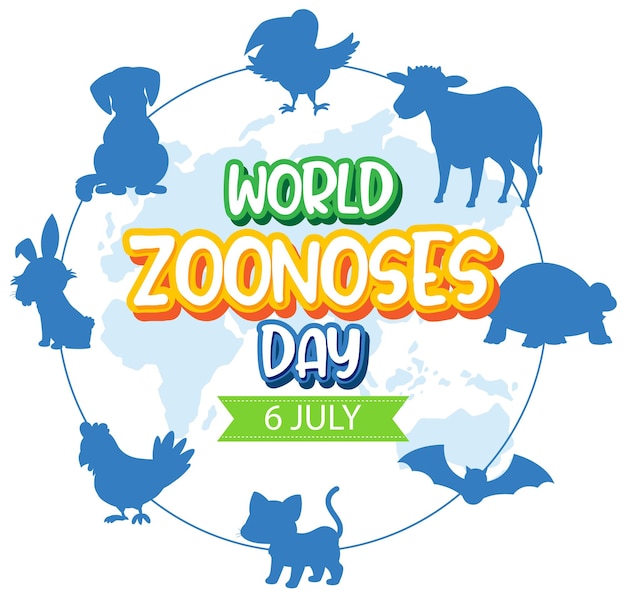 Vector diseño de banner del día mundial de las zoonosis