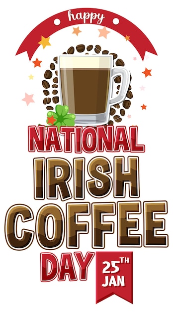 Diseño de banner del día nacional del café irlandés