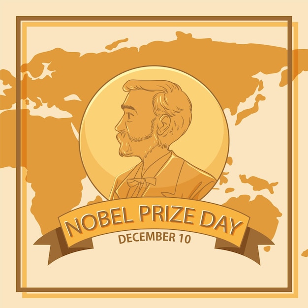 Vector diseño de banner del día del premio nobel