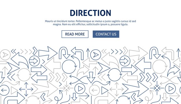 Diseño de Banner de dirección. Ilustración vectorial del concepto de esquema.