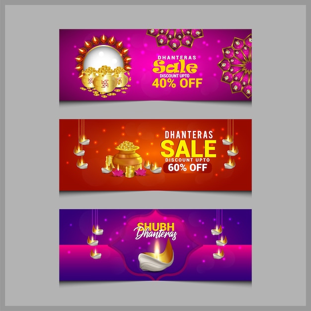 Diseño de banner de diwali