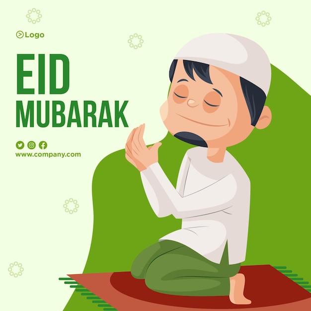 Diseño de banner de eid mubarak