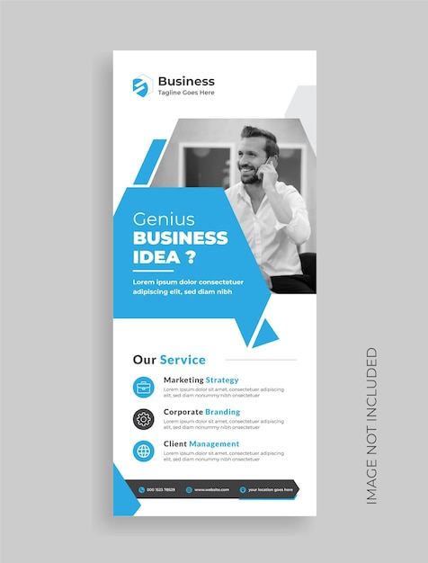 Diseño de banner enrollable de agencia de negocios creativos o plantilla de banner corporativo de soporte