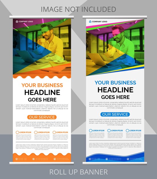 Diseño de banner enrollable de agencia de negocios creativos
