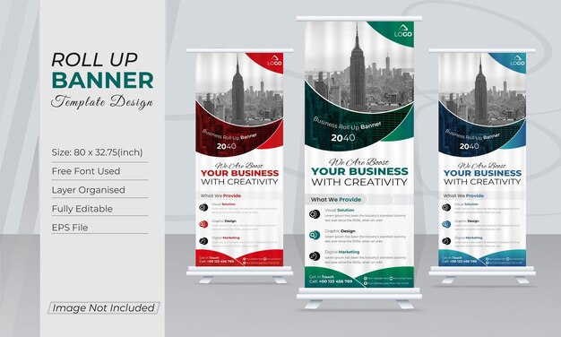 Diseño de banner enrollable para empresas.
