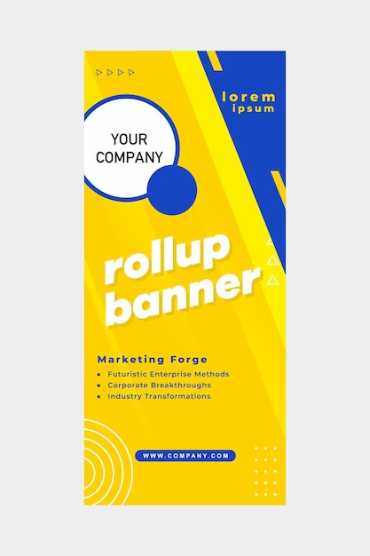 Diseño de banner enrollable con formas simples para la promoción minimalista de la empresa