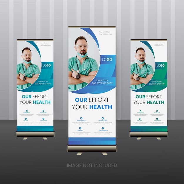 Diseño de banner enrollable médico