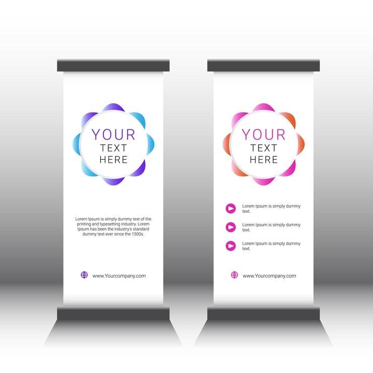 Vector diseño de banner enrollable mínimo
