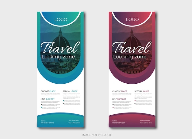 diseño de banner enrollable de viaje