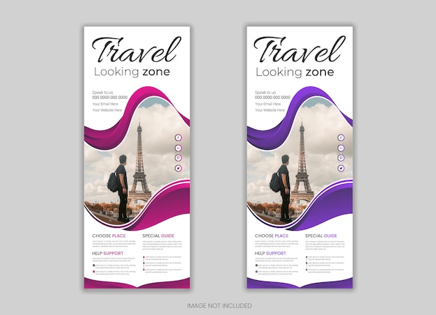 diseño de banner enrollable de viaje