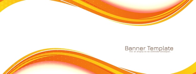 Diseño de banner de estilo onda de color amarillo y naranja