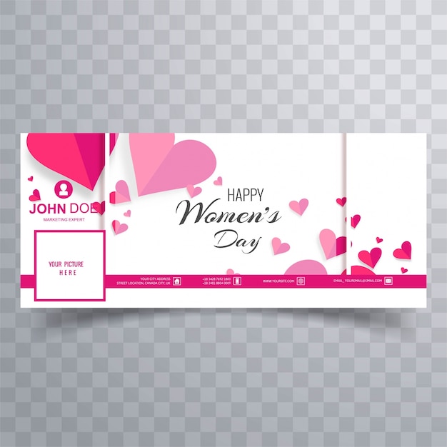 Diseño de banner de facebook de día de la mujer