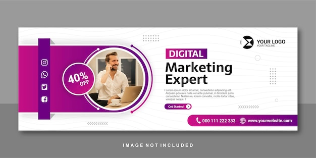 Diseño de banner de facebook de experto en marketing digital