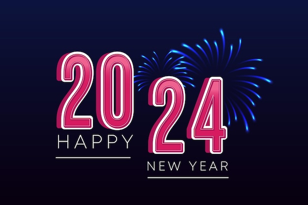 Diseño de banner de Feliz Año Nuevo 2024