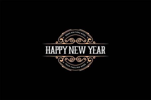 Vector diseño de banner de feliz año nuevo