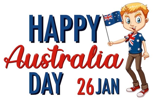 Vector diseño de banner de feliz día de australia