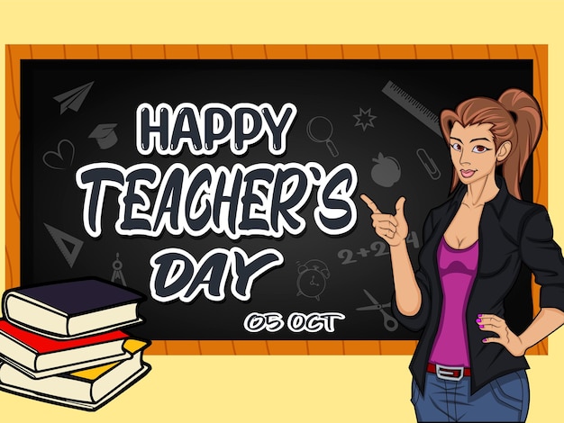 Vector diseño de banner de feliz día del maestro